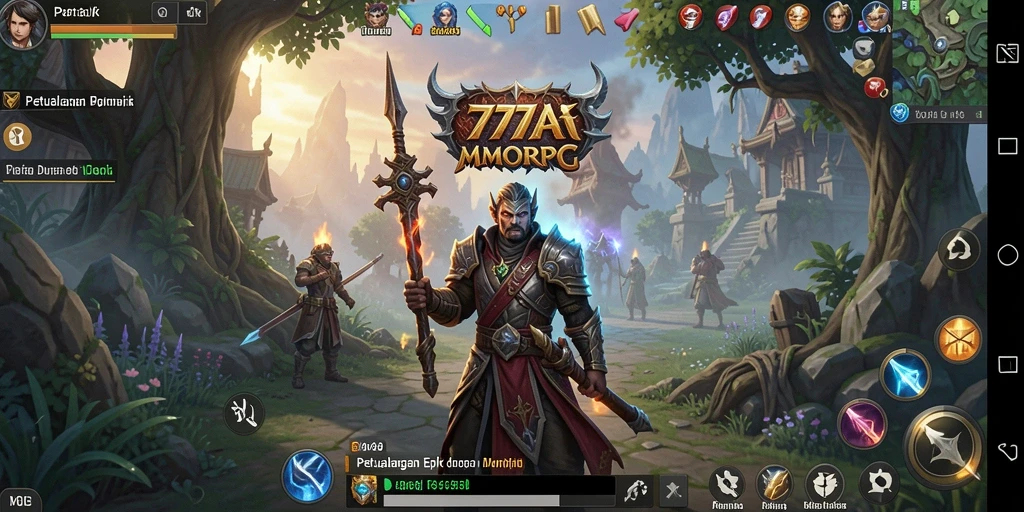 Tampilan bermain <strong>77AG</strong> yang penuh aksi di dunia MMORPG.