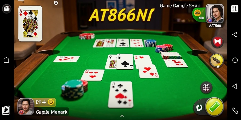 Screenshot utama AT866 menampilkan aksi seru permainan Gaple.
