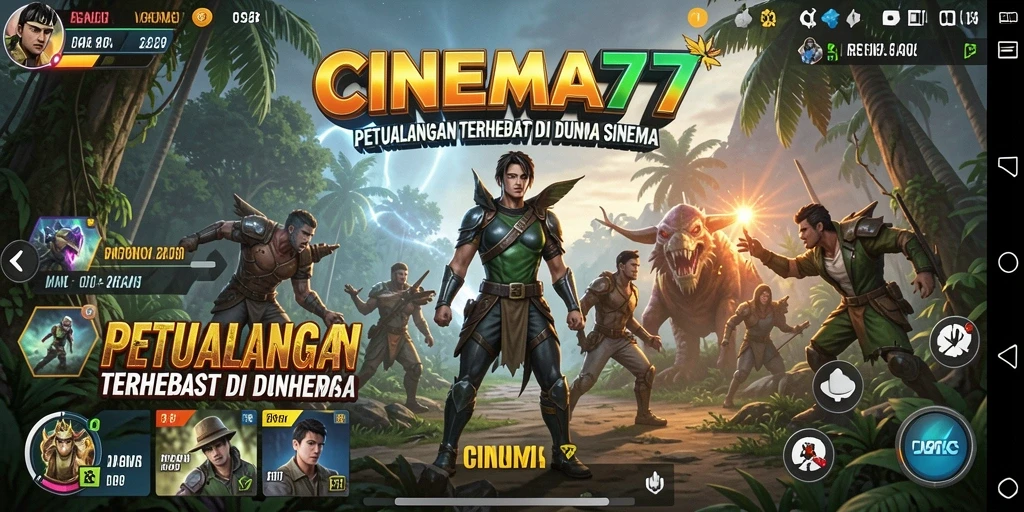 Screenshot utama CINEMA77 menunjukkan gameplay yang menarik dan penuh aksi.