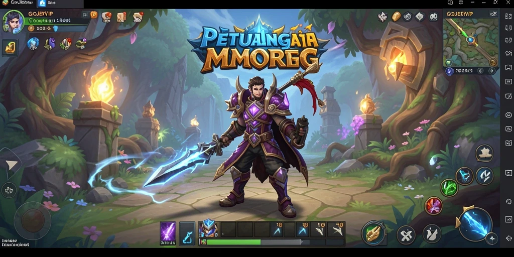 Screenshot gameplay <strong>GOJEKVIP</strong> yang menunjukkan aksi petualangan dalam MMORPG.