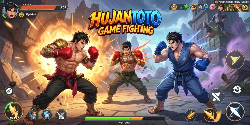 Tampilan gameplay Fighting yang seru dan intens dari HUJANTOTO.