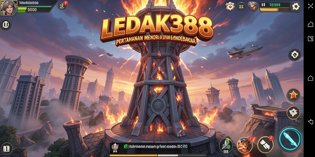Screenshot LEDAK388 menampilkan gameplay Tower Defense yang seru dan strategis.