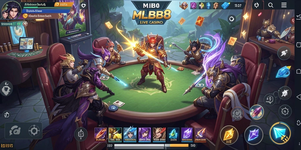 Tampilan menarik dari gameplay Live Casino di MLBB8.