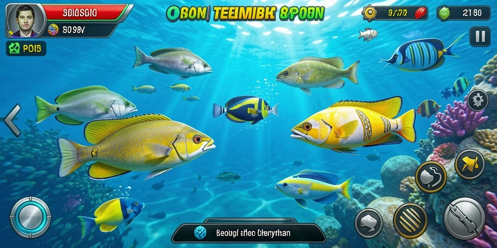 Screenshot MPOID menampilkan gameplay seru menembak ikan.