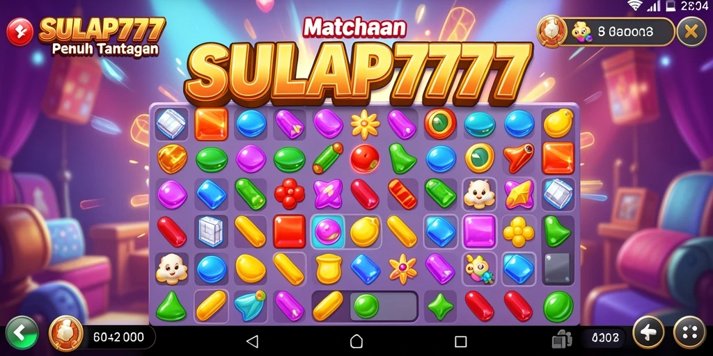 Tampilan gameplay SULAP777 dengan elemen Match-3 yang menantang.